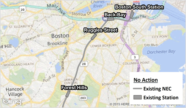 Figure 4-10 : No Action Alternative (Existing NEC near Boston)