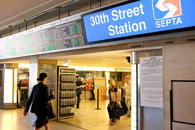 Station photo along corridor