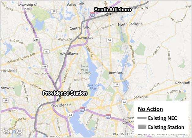 Figure 4-9 : No Action Alternative (Existing NEC through Providence)